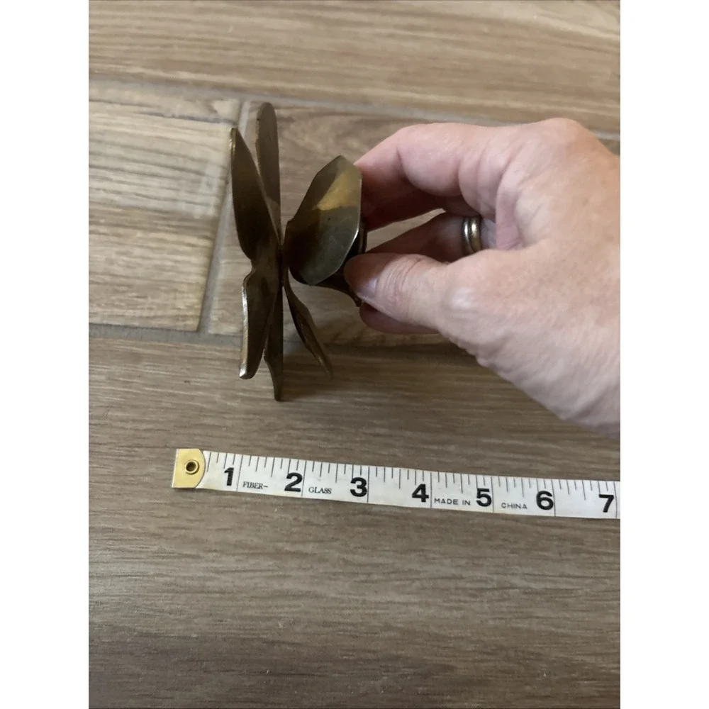 2 Vintage Pair Brass Coated Lotus Flower Candle Stick Holders